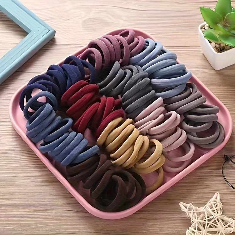 

100 Seamless Elastic Headbands - Ponytail Thickened Hair Rings - Women' Color Hair Accessories - Comfortable And Durable