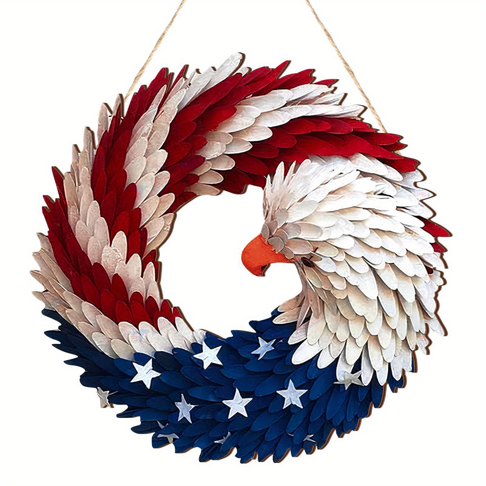 

30cm Independence Day Patriotic Eagle Wooden Plaque Bird Indoor Outdoor Front Door Wall Hanging Pendant 4th Of July Festival Decoration