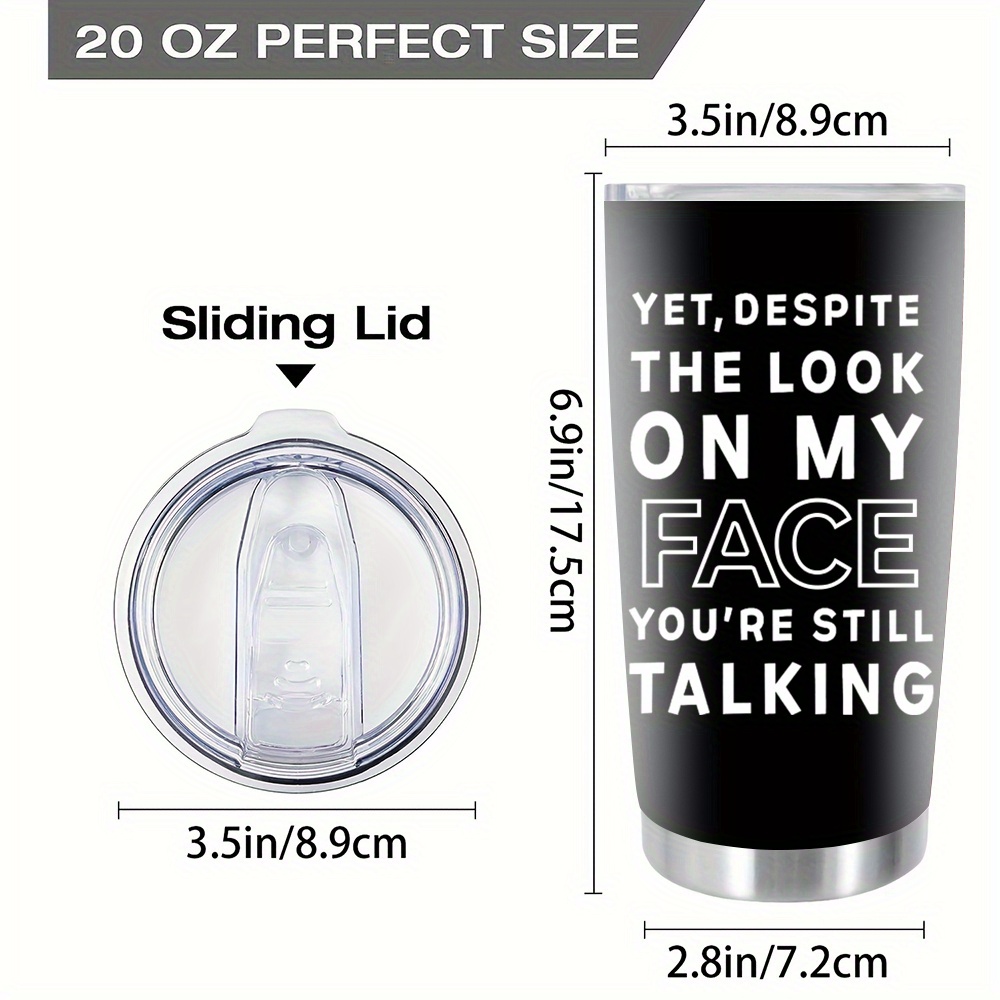 

20oz Steel Heat Cold Insulation Water Bottle Vacuum Cups Black Printting Sliding Lid Cup Hold In Hand Coffee Tumblerful For Outdoor Vehicle-mounted