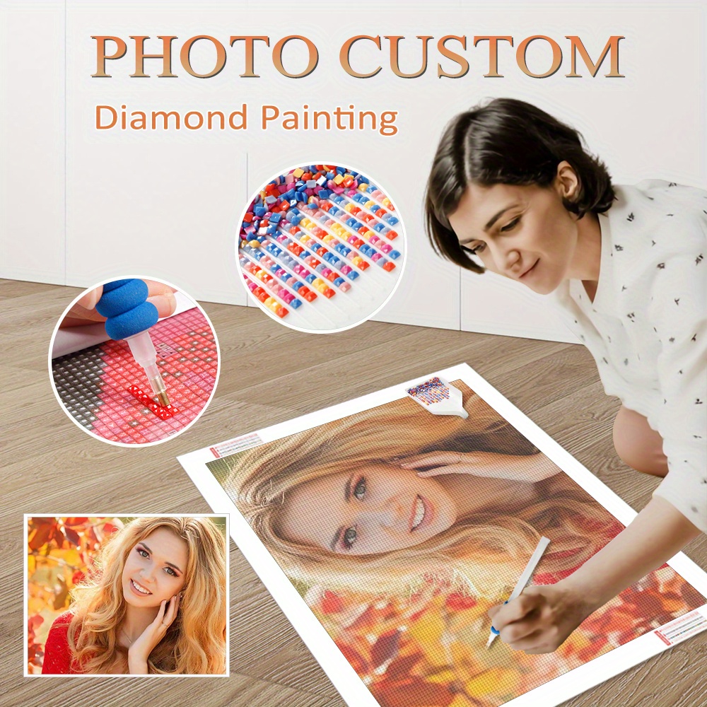 

Custom 5d Diamond Painting Kit - Personalize With Your Photo, Square & Round Diamonds For Diy Wall Art, Home Decor Gift