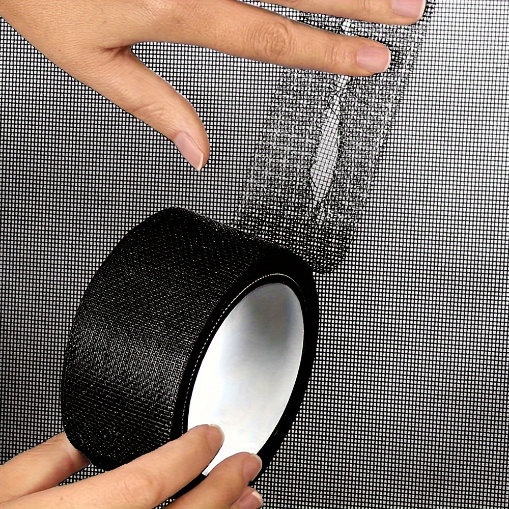 

1 Roll Black Screen Repair Tape Kit, Plastic Material, Non-waterproof Window Mesh Adhesive Tape For Easy Fixing Of Screen Tears