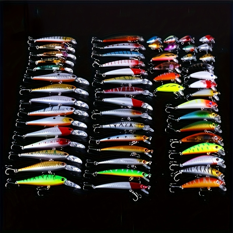 

56pcs Ultimate Premium Minnow Lure Kit - Durable Hard Bait Tackle With Realistic Crank Baits - Ideal For Freshwater & Saltwater Fishing - Enhanced Catch Rates For Exciting Angling Adventures