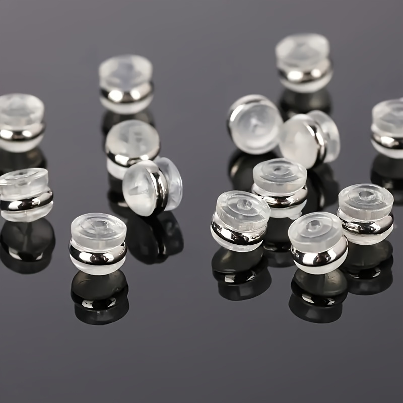 E-shop 50 Stück Ultra-Sichere Silikon Ohrstecker Rücken - Komfortable Passform für Ohrstecker & Hängende Ohren - Klar, Nicht , Hypoallergen, Set für