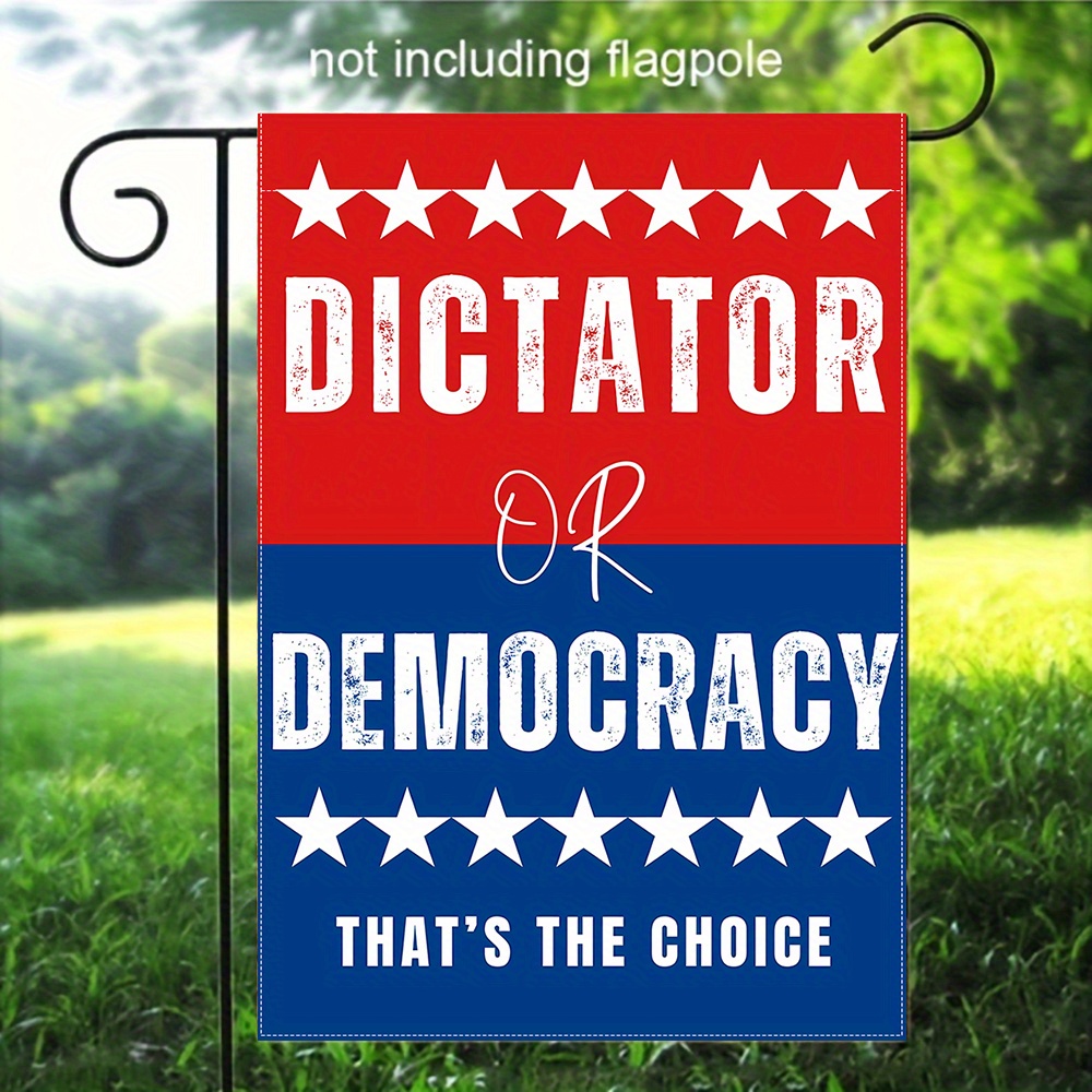 

Save Democracy" Double-sided Garden Flag - 12x18in, Durable Polyester, Perfect For Outdoor & Yard Decor, No Flagpole Included