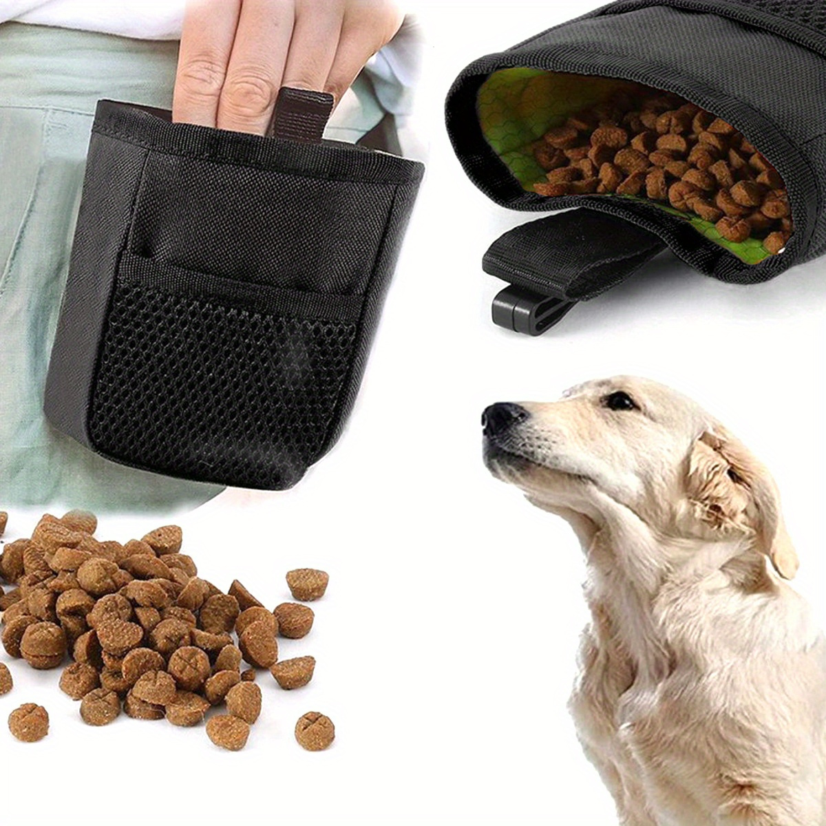 

Portable Dog Snack Storage Bag - 5.11in X 3.5in, Zip Closure, Polyester, Outdoor Dog