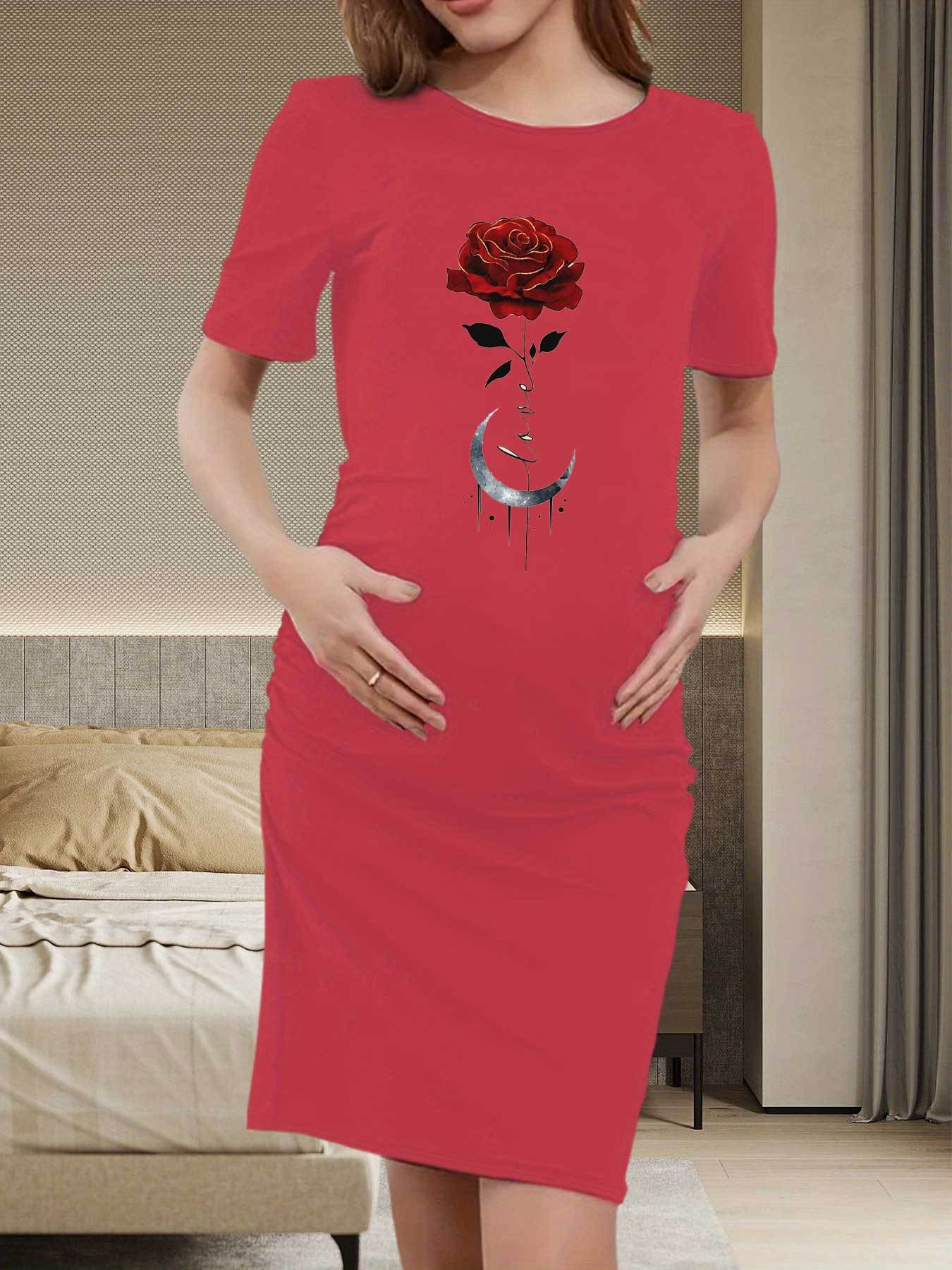slim fit dress slacks Ribbed Scoop Neck Short Sleeve Fitted Maternity Dress Oatmeal / Small main image 1