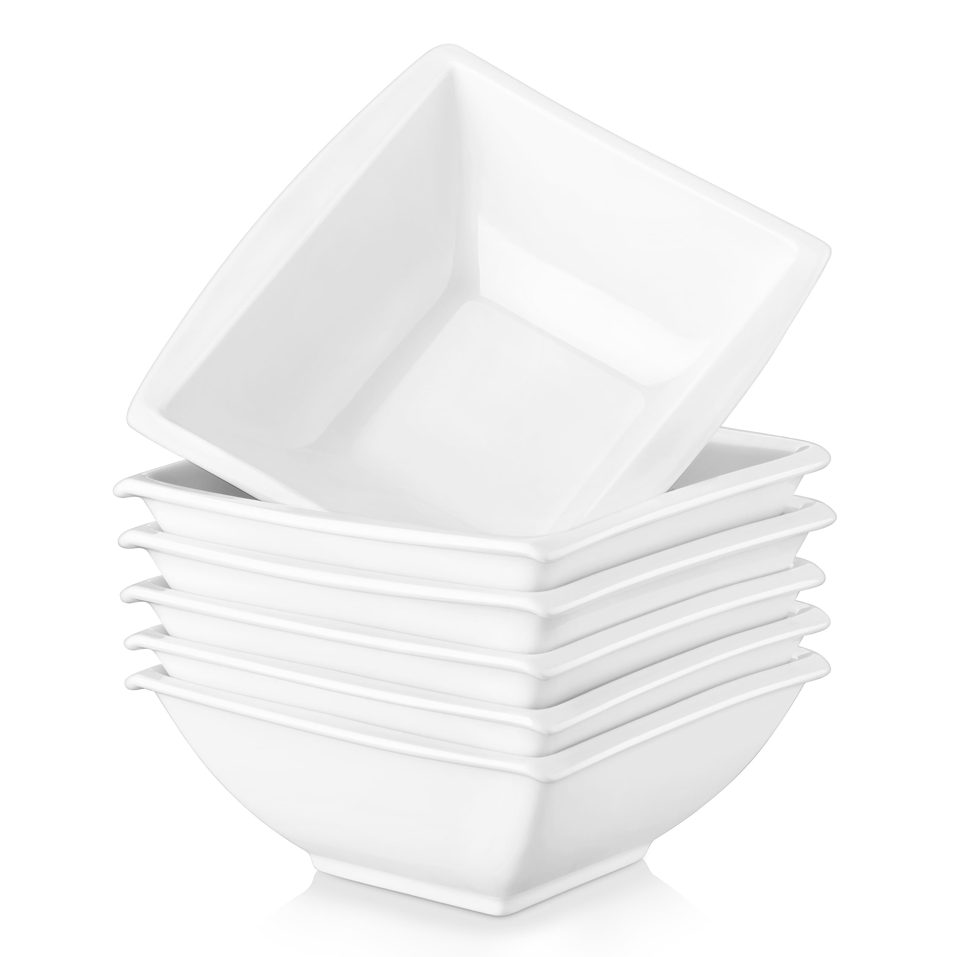 E-shop Porzellan Salatschüssel Müslischüssel Nudelschüssel Dessertschüssel Reisschüssel Weiße Schüsseln Kleine Frühstücksschüsseln, 6er Set