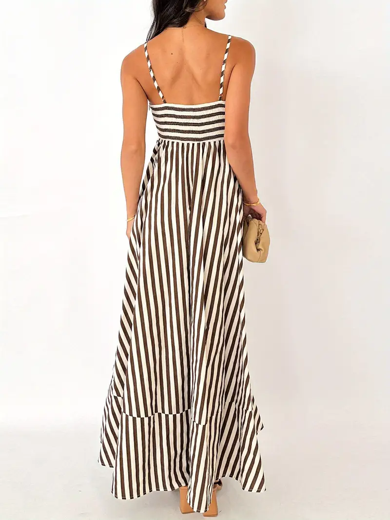 women y2k boho maxi dress striped print cami long dress - Temu women y2k boho maxi dress striped print cami long dress - Temu