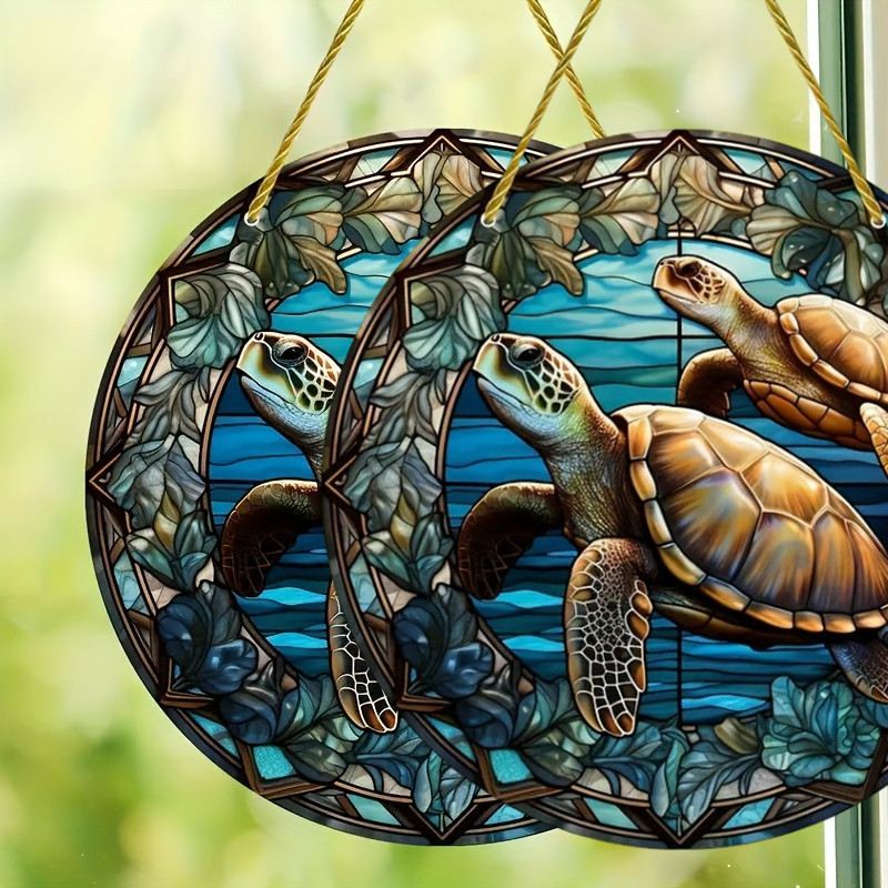 

1/2pcs, Vibrant Acrylic Turtles Suncatcher Pendant - Stained Glass Window Hanging Display- Perfect Heartfelt Gift For Mom, Grandma, Lover, Friend & Home