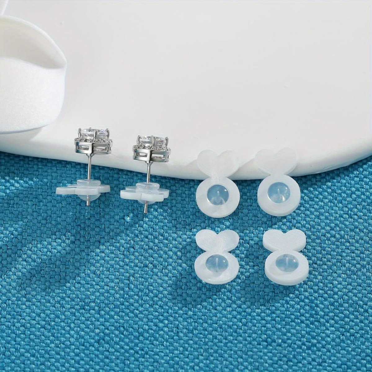 

20pcs Silicone Earring Backs - Invisible Support Cushions For Heavy & Dangle Earrings, For Non-droopy