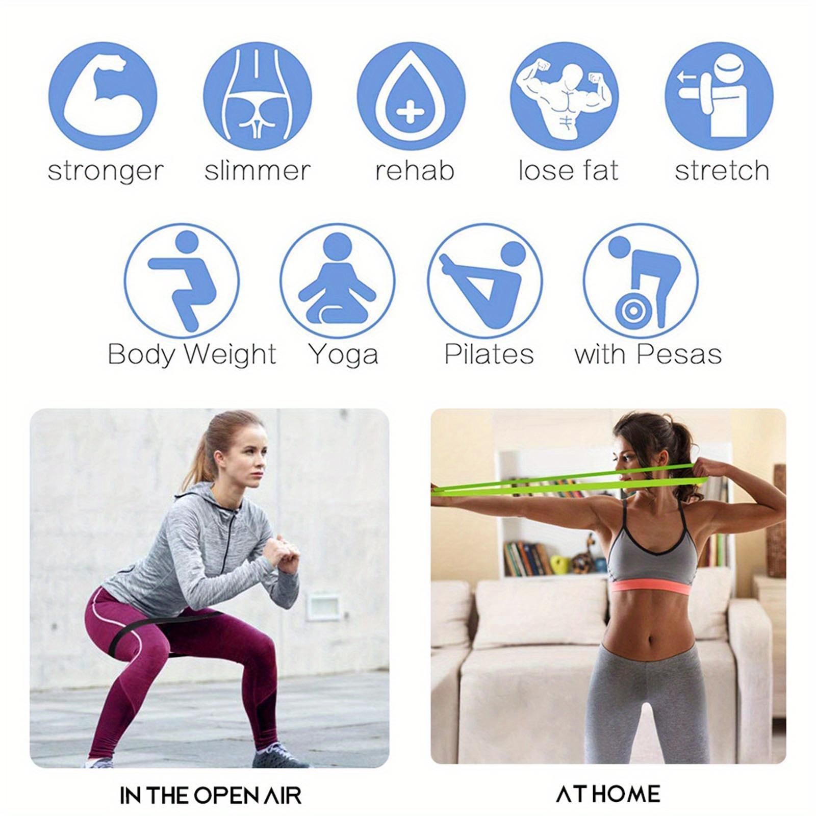 5pcs Resistance Bands, Exercise Bands, Workout Bands for Whole-Body Fitness, Booty, Leg, Arm, Stretching, Home Gym, Fitness, Yoga & Pilates