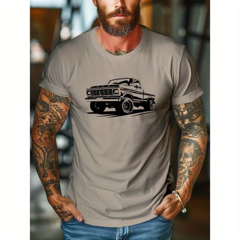 

1976 For Ford F 150 Print Tee Shirt, Tees For Men, Casual Short Sleeve T-shirt For Summer