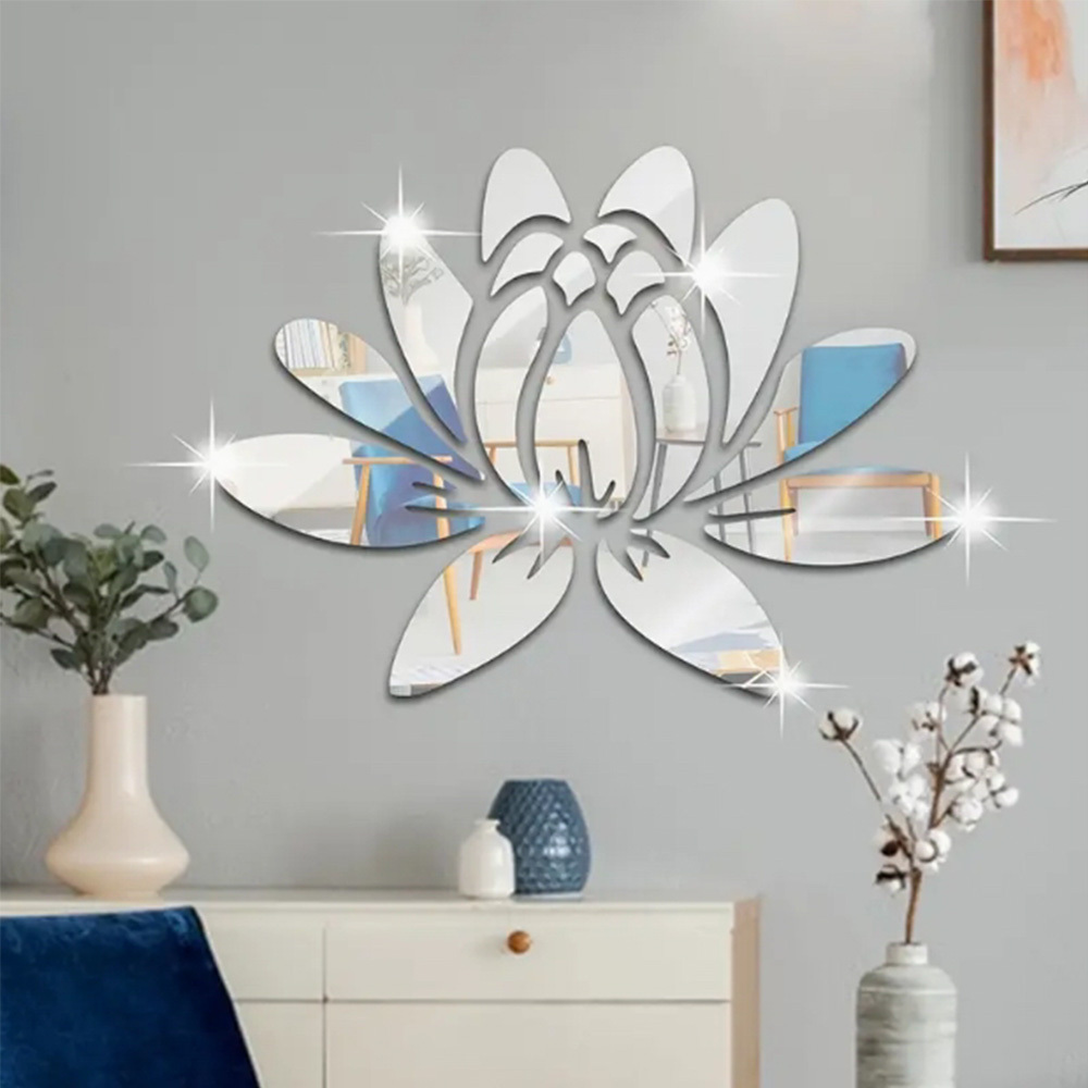 

Premium Lotus Acrylic Mirror Wall Sticker - Durable & Reflective, Chic Design For Home Decor - Enhances Living Room, Bedroom, Office & Hallway Ambiance