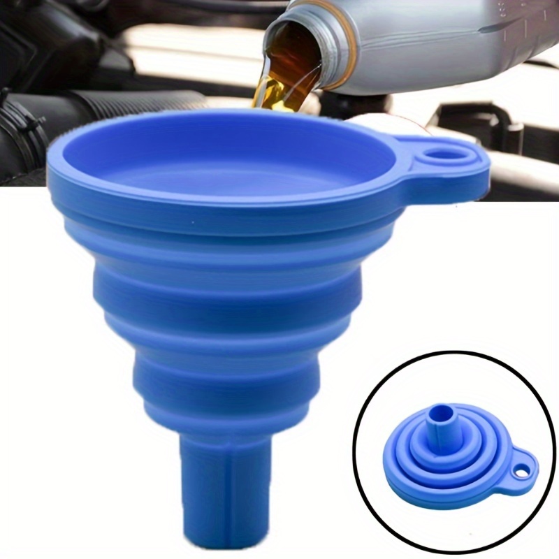 

Large Size Car Engine Oil Funnel: Foldable Portable Silicone Funnel For