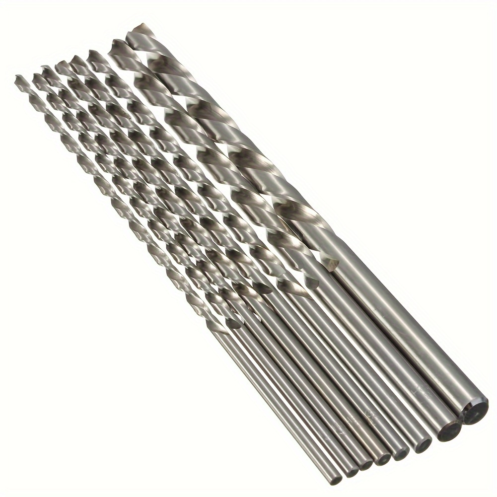 

8pcs Foret hélicoïdal à tige droite HSS (Foret hélicoïdal d'extension de 200 mm de long)