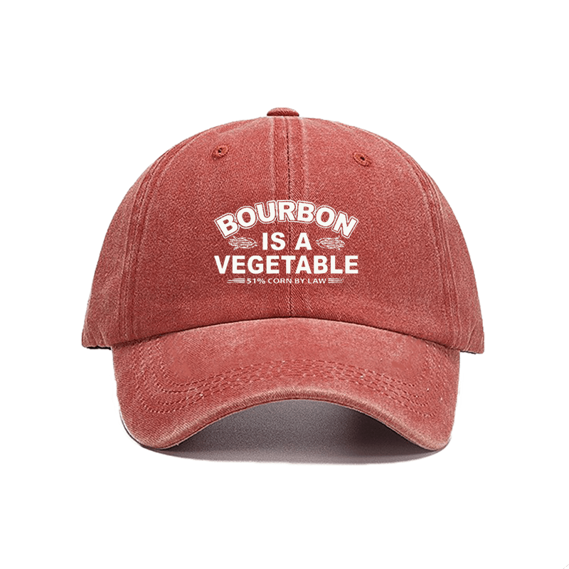 

Bourbon Vintage-inspired Washed Baseball Cap With Unique Letter Print - Adjustable, Lightweight Dad Hat For