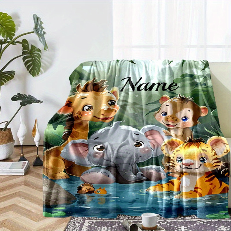 

Custom Halloween Monster & Elephant Flannel Blanket - Soft, Durable & Tear-resistant For Cozy Outdoor Adventures, Sofa Lounging & Home Decor - Perfect Gift For All Seasons