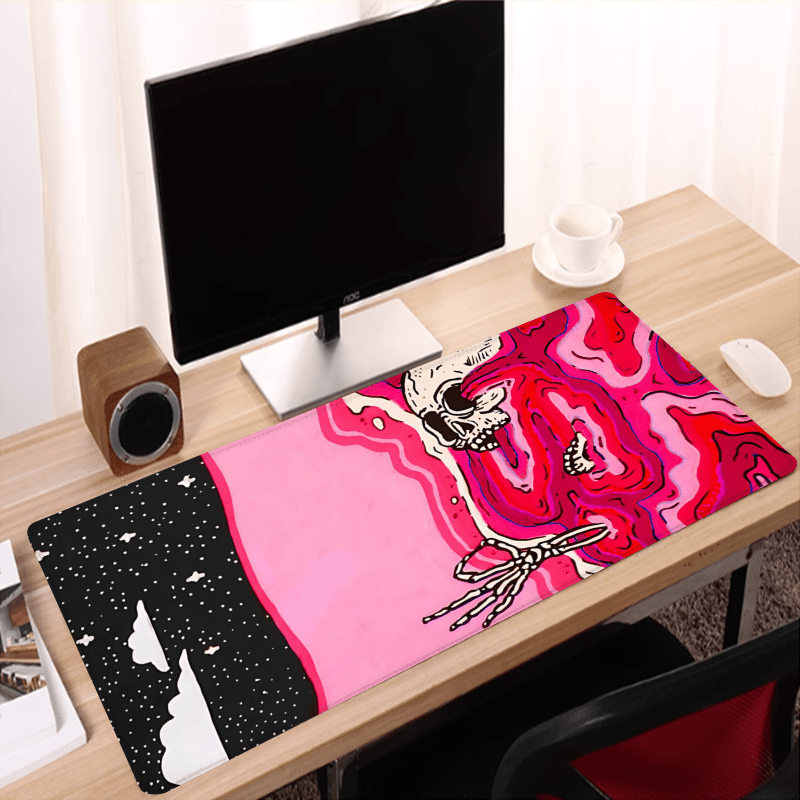 

Xxl Skeleton Bath Funny Mouse Pad - Unique Bones Art, Large Gaming & Office Desk Mat, Non-slip Rubber Base, 35.4x15.7 Inch - Perfect Gift