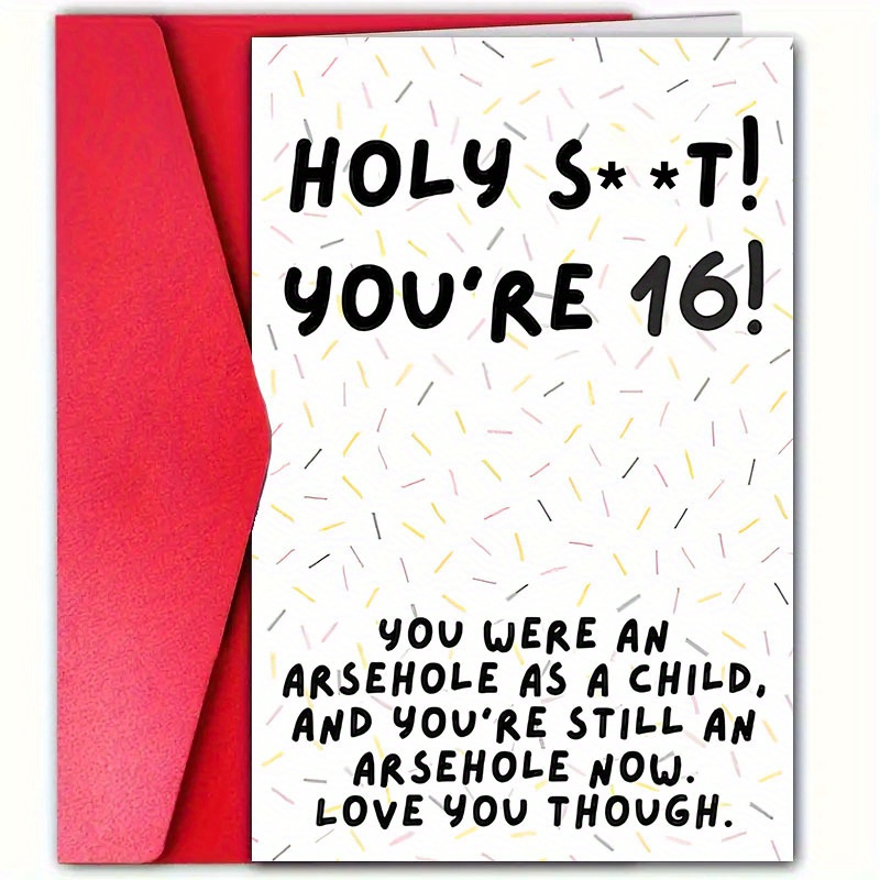 

Funny 16th Birthday Card: 12cm X 18cm, Best Gift For Teens, Paper Material, Suitable For Men, Women, Friends, Loved Ones, Celebrate In Style!