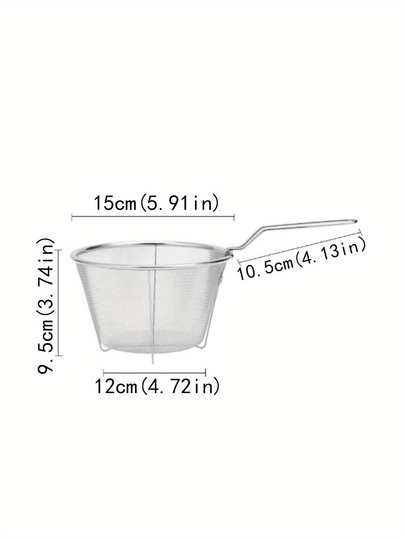 stainless steel deep fry basket foldable fryer strainer with handle for cooking frying straining   kitchen accessory for vegetables pasta   details 3