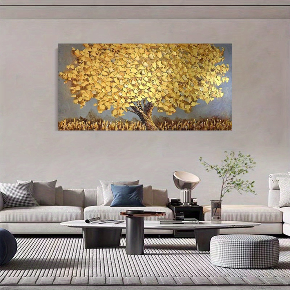 Golden Fortune Tree Framed Wall Art Poster Art Deco Modern Farmhouse