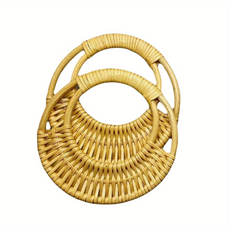 2pcs handmade rattan handle woven circle handle woven handle