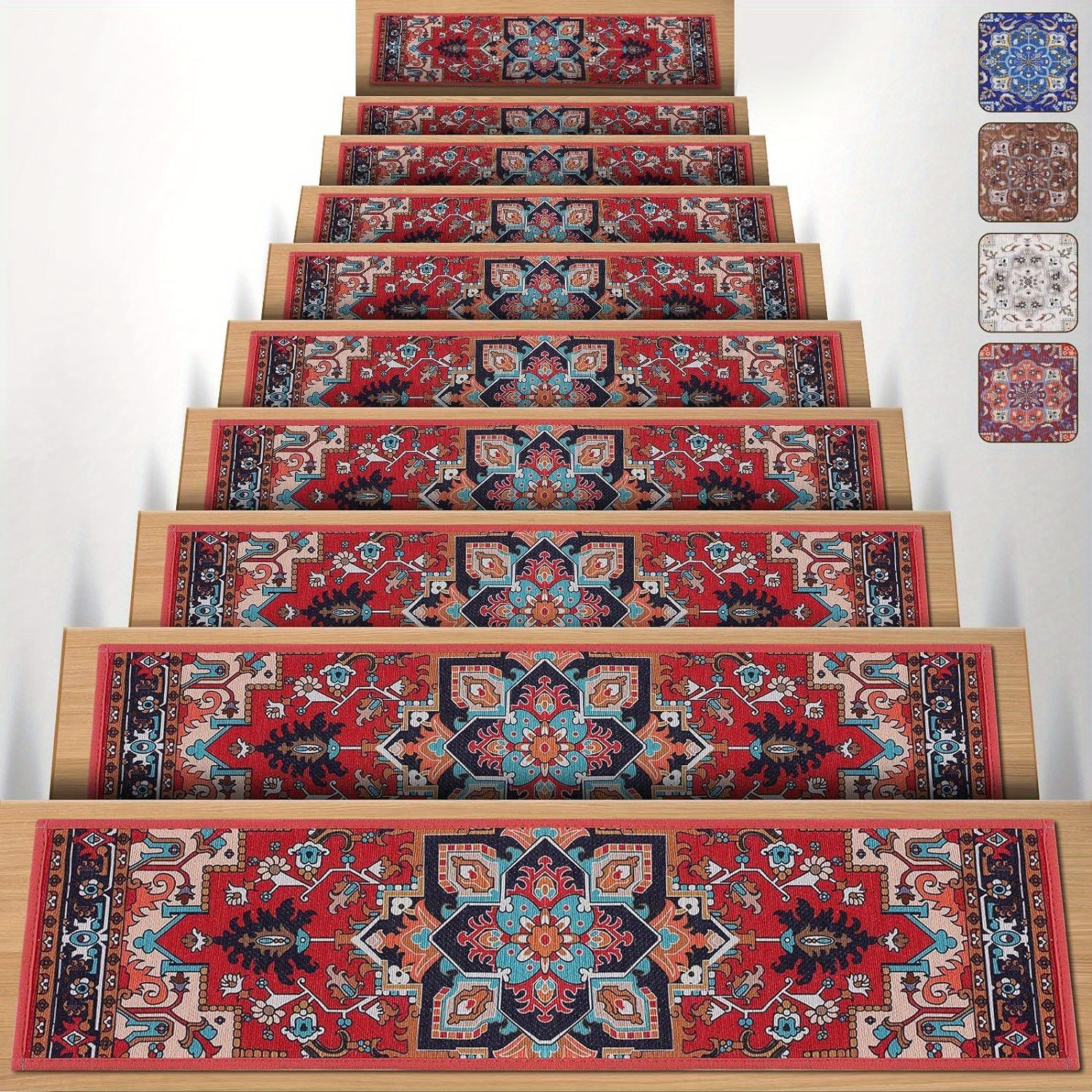 Khakho 15pc store Non Slip Carpet Stair Treads 8x30