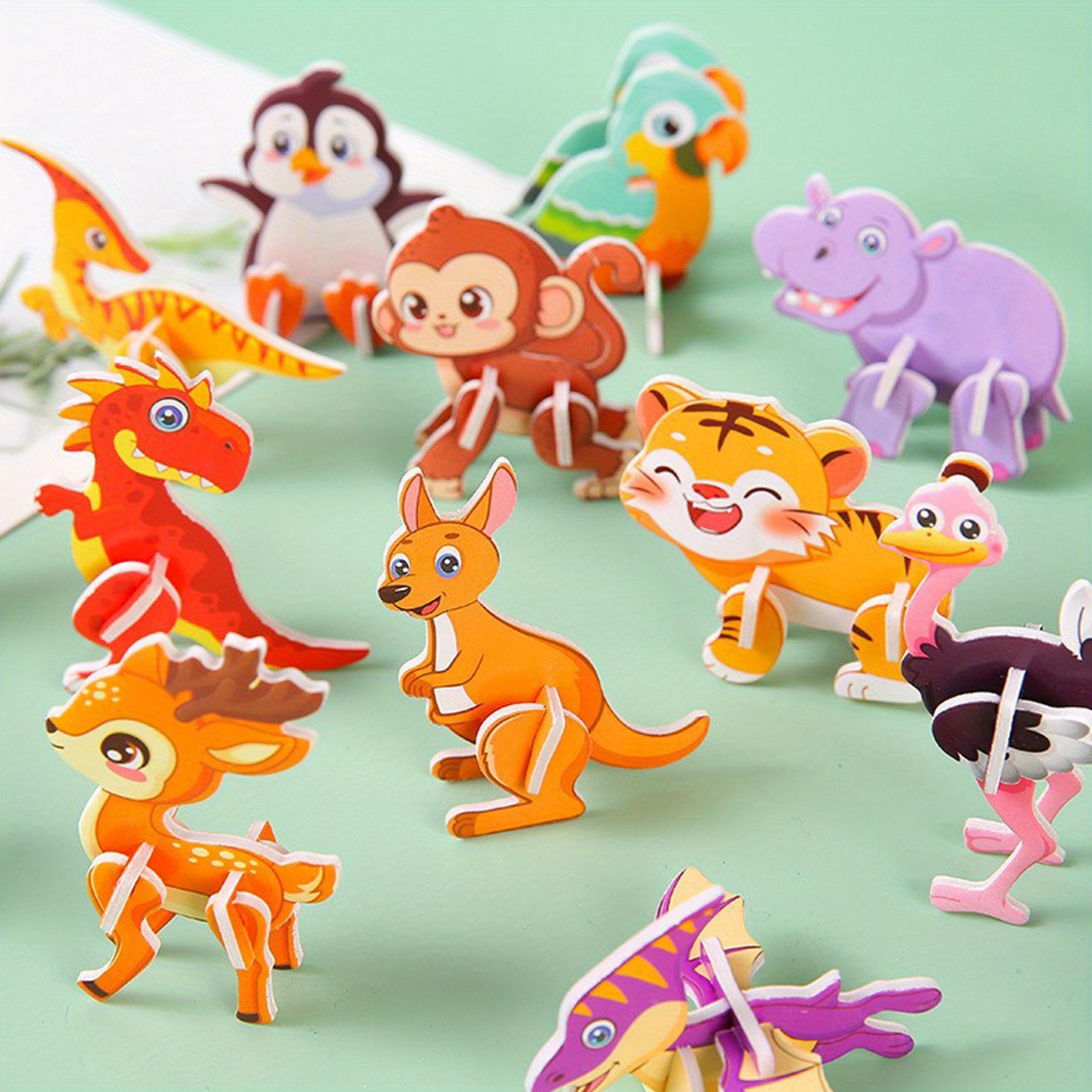 

60pcs 3d Paper Animal Puzzles For Teens And Adults, 14+, Educational Diy Jigsaw Crafting Kits, Party Favors And Rewards