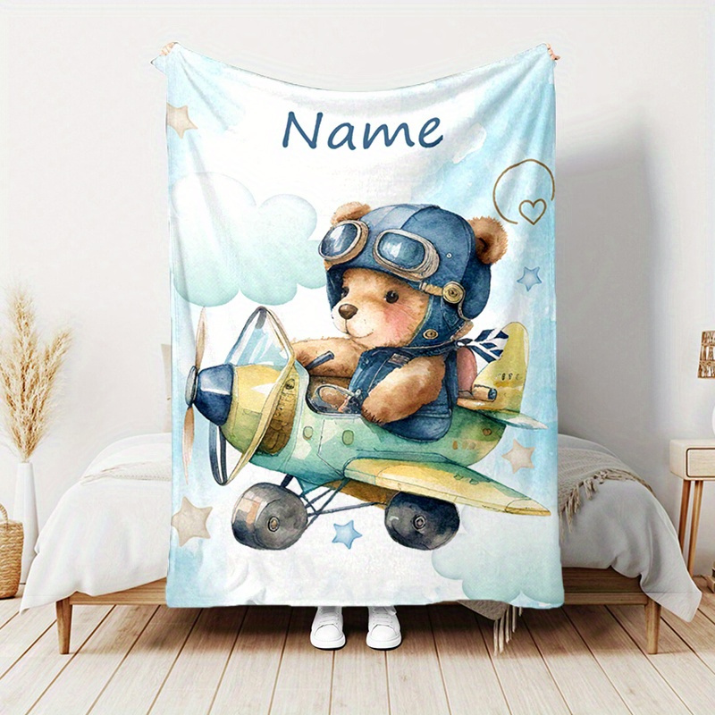 

Personalized Soft Flannel Blanket - Custom Name, Contemporary Style | Sofa, Bed, Office Decor & Travel | Comfort | Ideal Birthday Gift For Boys, Girls & Adults