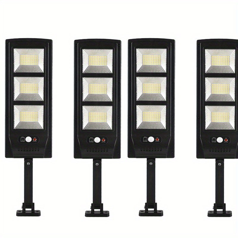 

4pcs 180 Led Commercial Solar Street Light Outdoor Remote Motion Sensor Light 3 Lighting Light Street Yard Garden