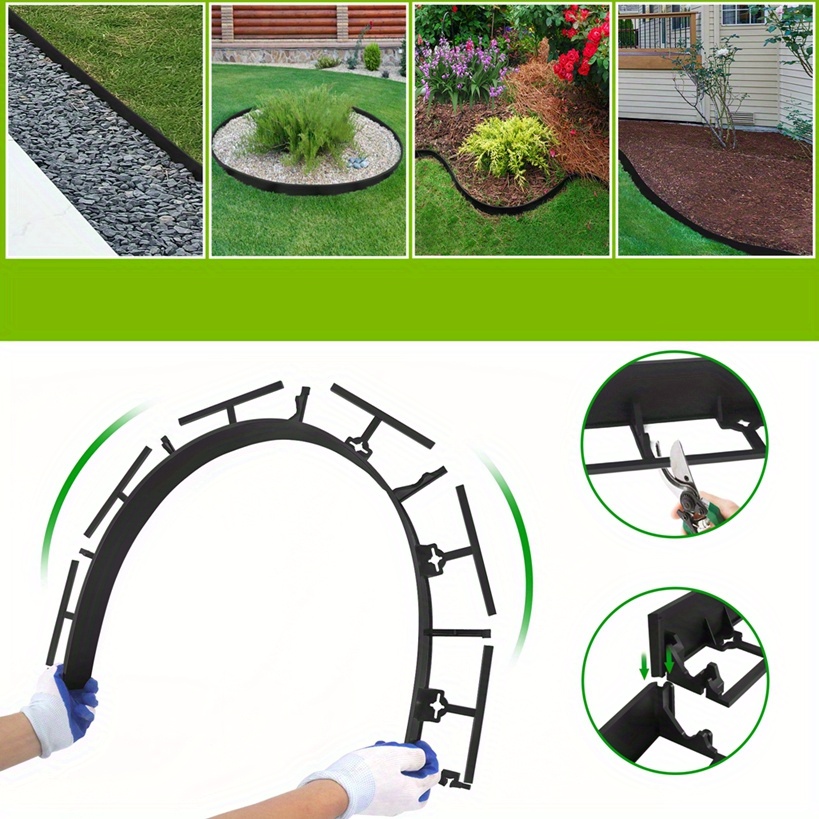 

Aufun Flexible Lawn Edging Plastic Paving Edging Mowing Edging Stone With 50 Ground Anchors