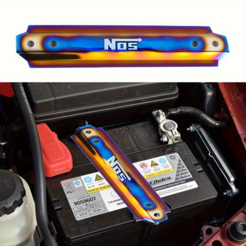 

Jdm Style Burnt Blue Billet Battery Tie Down Bar - Universal Fit For Car Batteries