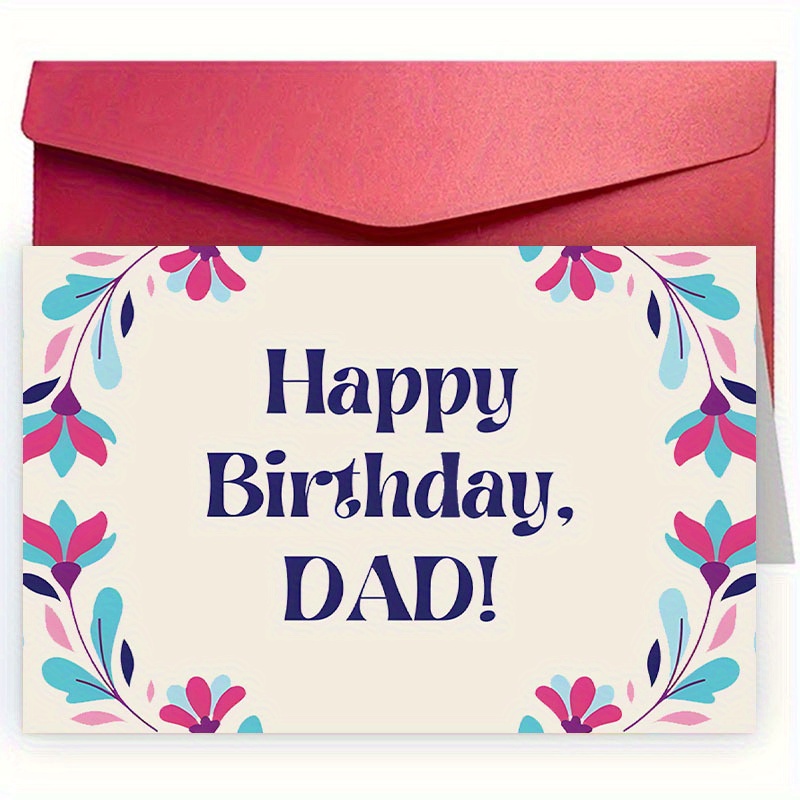 1pc Paper Birthday Greeting Card For Dad – Touching Father's Birthday ...