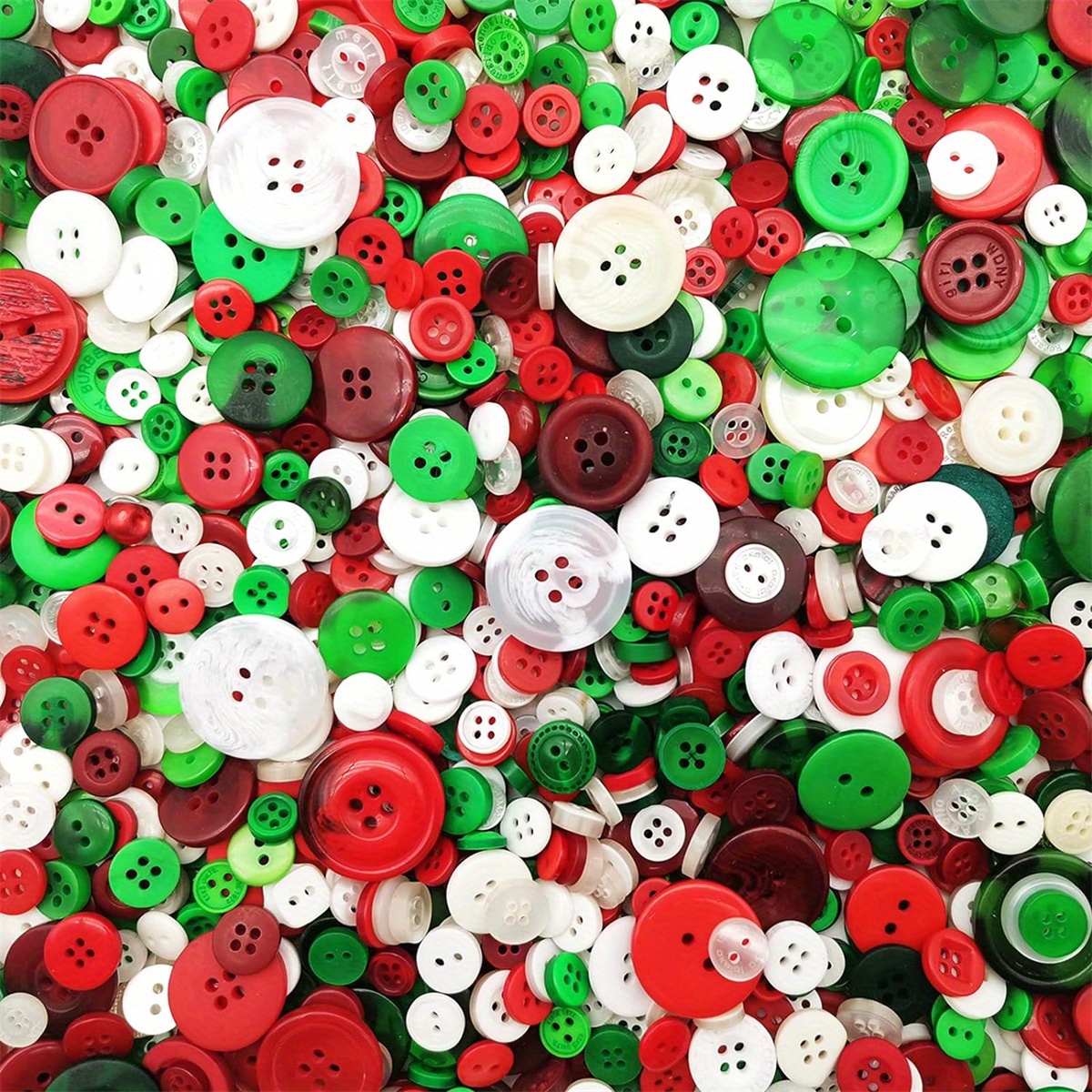 

200g Christmas Craft Buttons Mixed Red Green White Button For Crafts Assorted Sizes Button Green Red White In Bulk