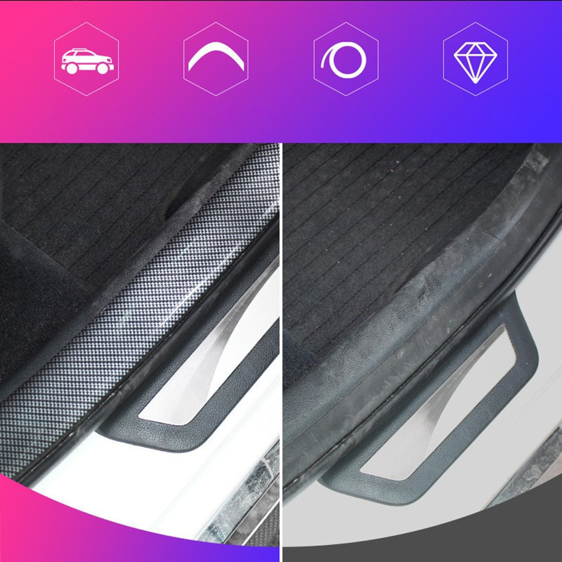 5d carbon fiber car sticker roll reflective scratch proof   tape waterproof safety protector for vehicle door sills bumpers and mirrors other material anti collision rubber strip 7x300cm details 6