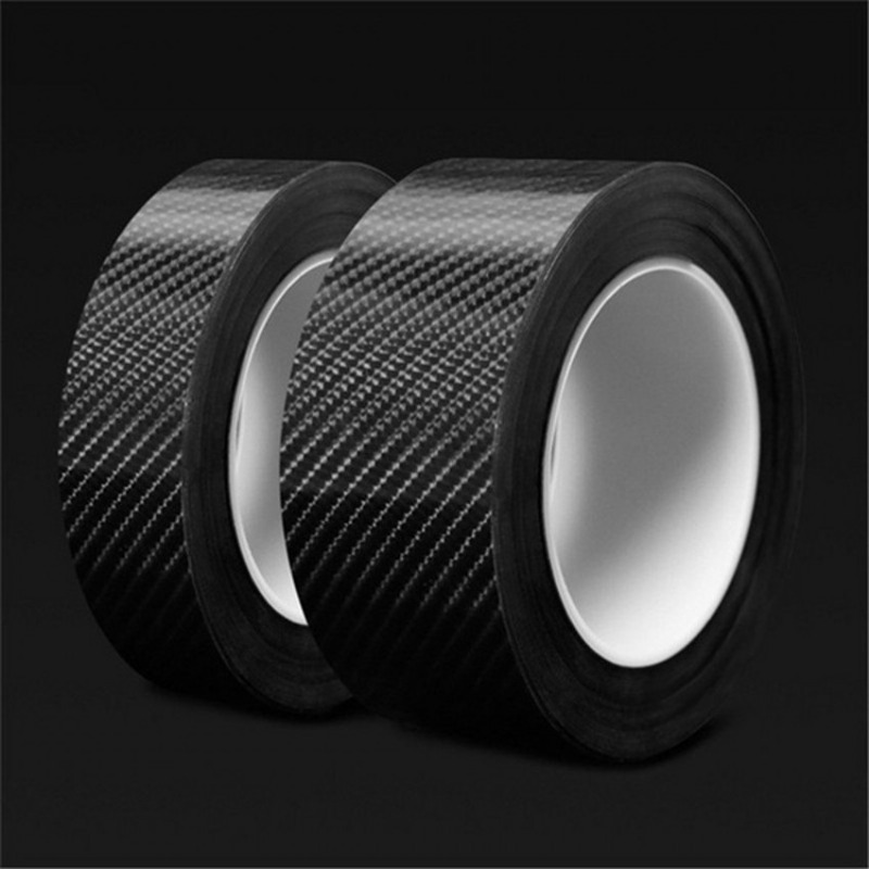 5d carbon fiber car sticker roll reflective scratch proof   tape waterproof safety protector for vehicle door sills bumpers and mirrors other material anti collision rubber strip 7x300cm details 8