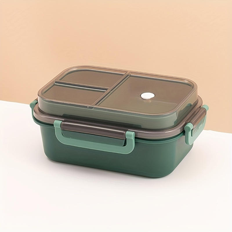 Image of 1pc Double-layer Microwave Lunch Box With Spoon, Leakproof Large Capacity
