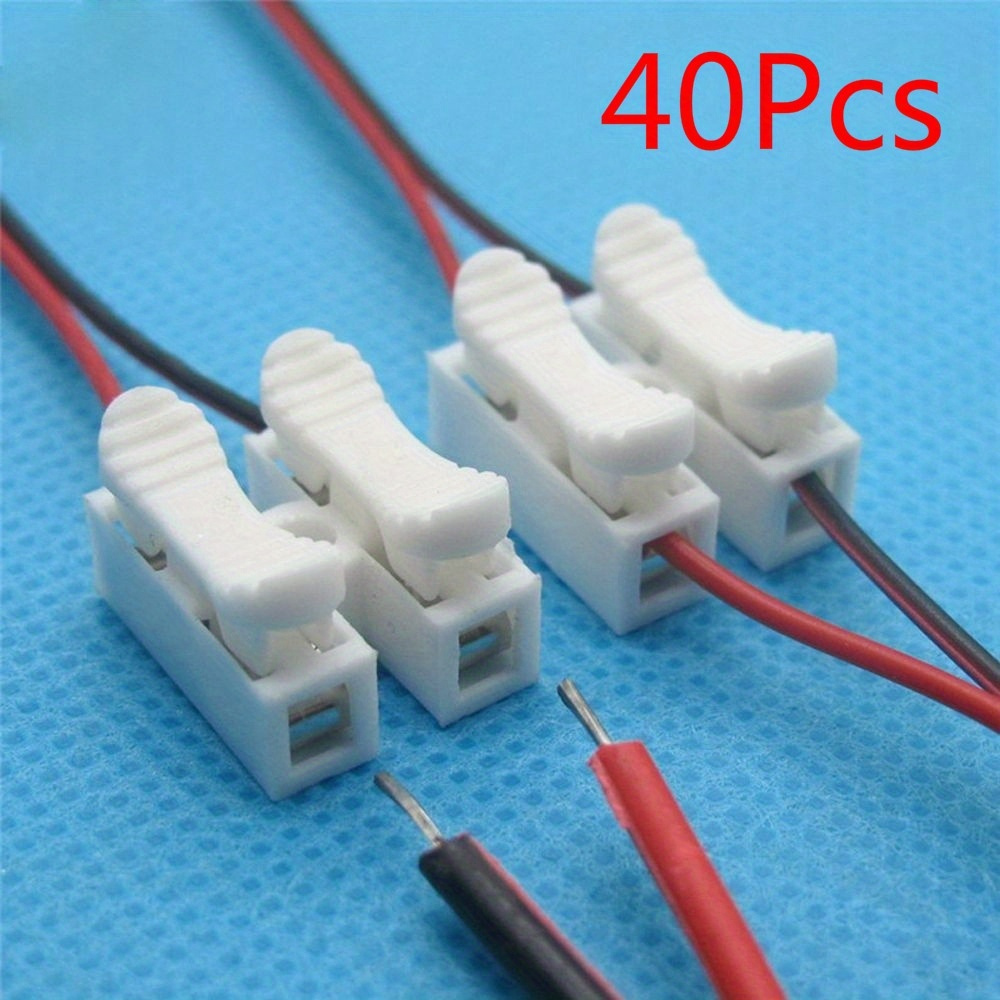 20 40pcs quick 2p cable wire connector with spring clamp no soldering or welding required copper contact material