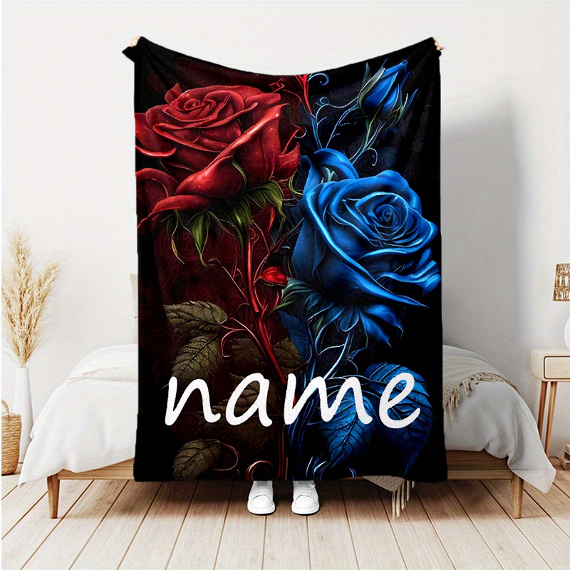 

Customizable Pattern Blanket - Polyester Knitted Decor For Bed, Sofa, - Bedding