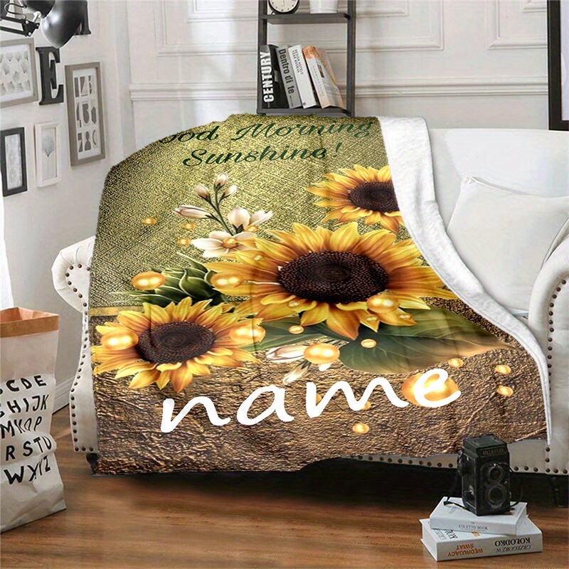 

Customized Customer Name Blanket Sunflower Blanket Soft And Comfortable Blanket School Blanket Warm And Comfortable Applicable Bedding Sofa Bed Camping Blanket