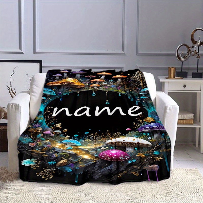 

Customized Customer Name Blanket Mushroom Blanket Soft And Comfortable Blanket School Blanket Warm And Comfortable Applicable Bedding Sofa Bed Camping Blanket