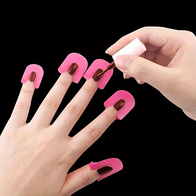 

26pcs Reusable Nail Polish Protector Guards, Soft Plastic Anti-spill Manicure Tools Set For Nail Art