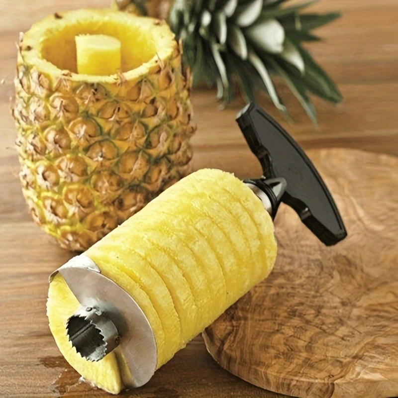 stainless steel pineapple peeler slicer easy core removal kitchen gadget for fresh fruit prep details 1