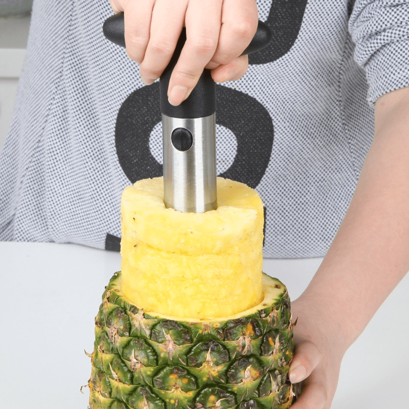 stainless steel pineapple peeler slicer easy core removal kitchen gadget for fresh fruit prep details 5