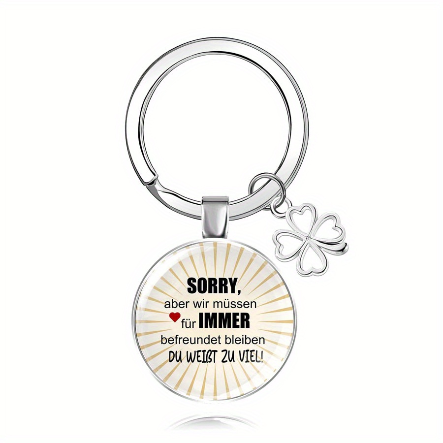 Clover Horseshoe German Sorry Aber Keychain For Colleagues, For Key Ring