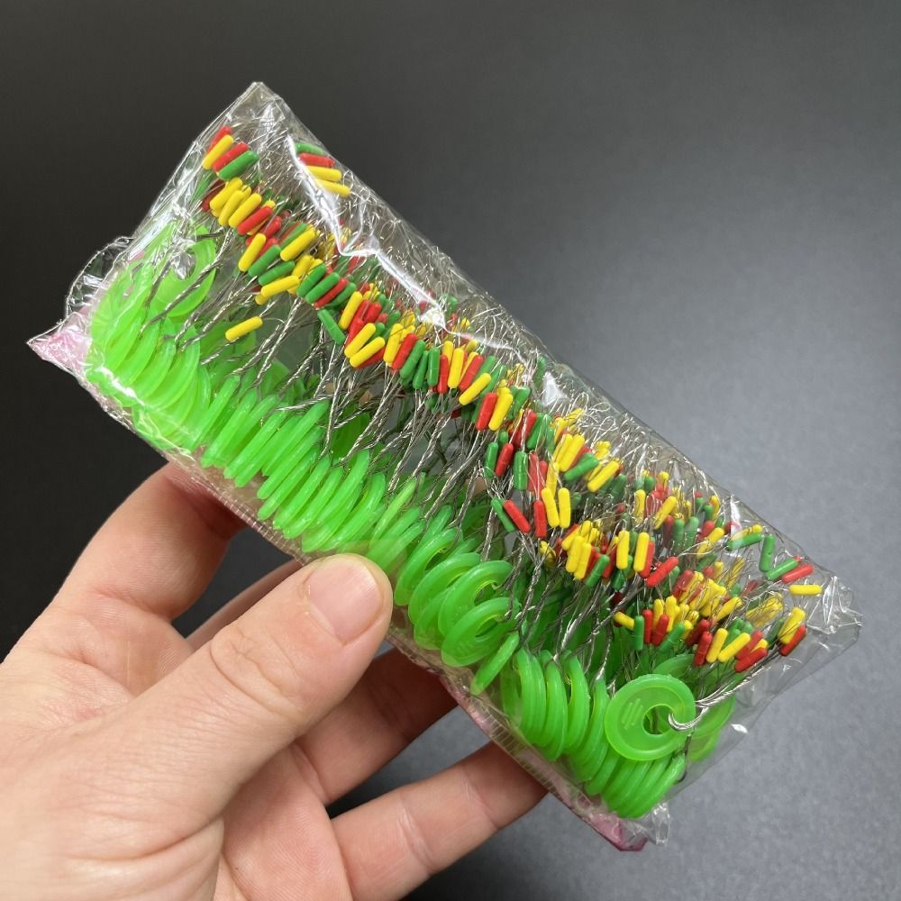 600pcs 100 Groups Float Rubber Stopper Fishing Bobber Stopper Float Oval Bean Space Fishing Line Tackle Additions