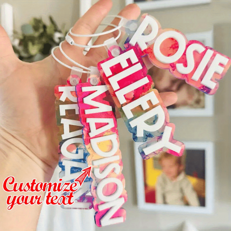 

Custom Acrylic Keychain - Personalized Name & Car Tag, Unique Gift For Graduation, , And More - Durable Climbing Buckle Design