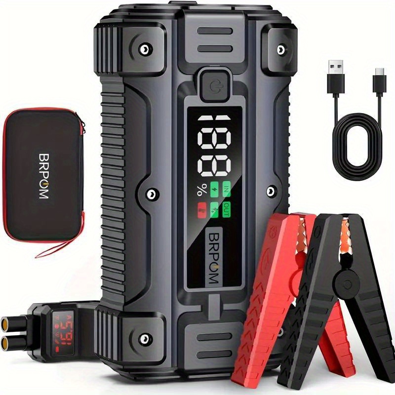 

Car Jump Starter, 6000a 26800mah (up To All Gas Or 10.0l Engine, 50 Times) 12v Auto Booster Battery Charger Jump Box With Quick Charger Smart Jump Cables With Led Screen