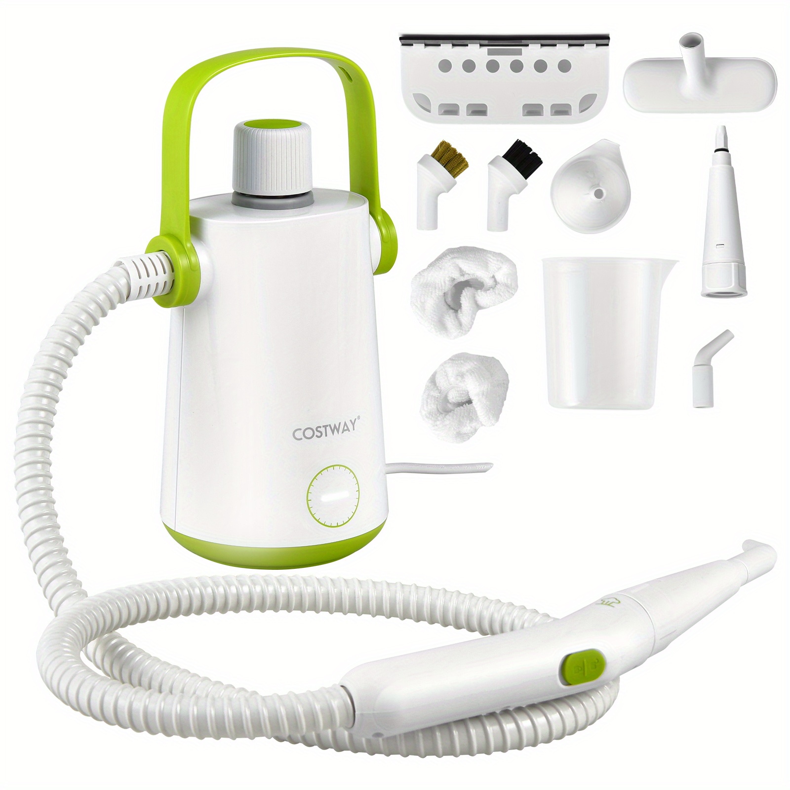 

1000w Multifunction Portable Hand-held Steam Cleaner W/10 Accessories Green