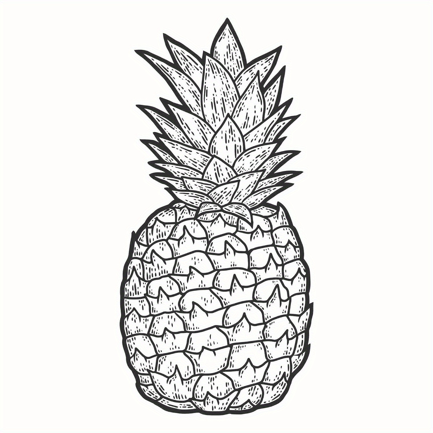 Set Of 6 Temporary Tattoos Featuring Hawaiian Pineapples, Suitable For Men And Women, Designed For Application On The Neck, , And Chest